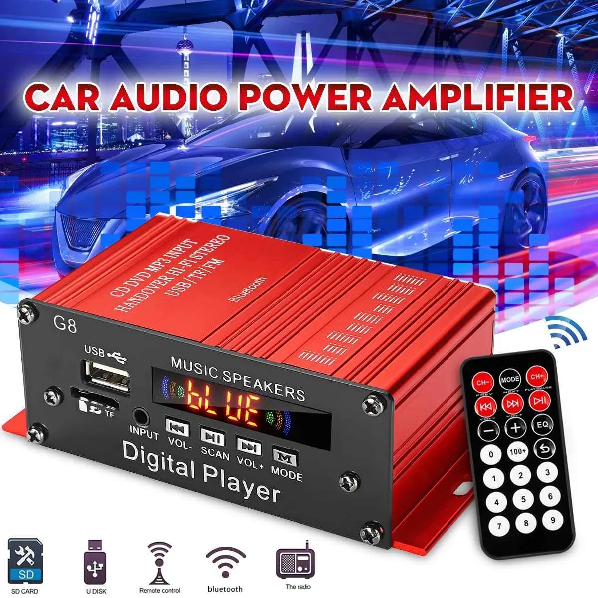 12V 200W 2CH Mini Digital bluetooth HIFI Audio Power Amplifier Car Audio Amplificador Stereo Amplifiers FM Radio USB